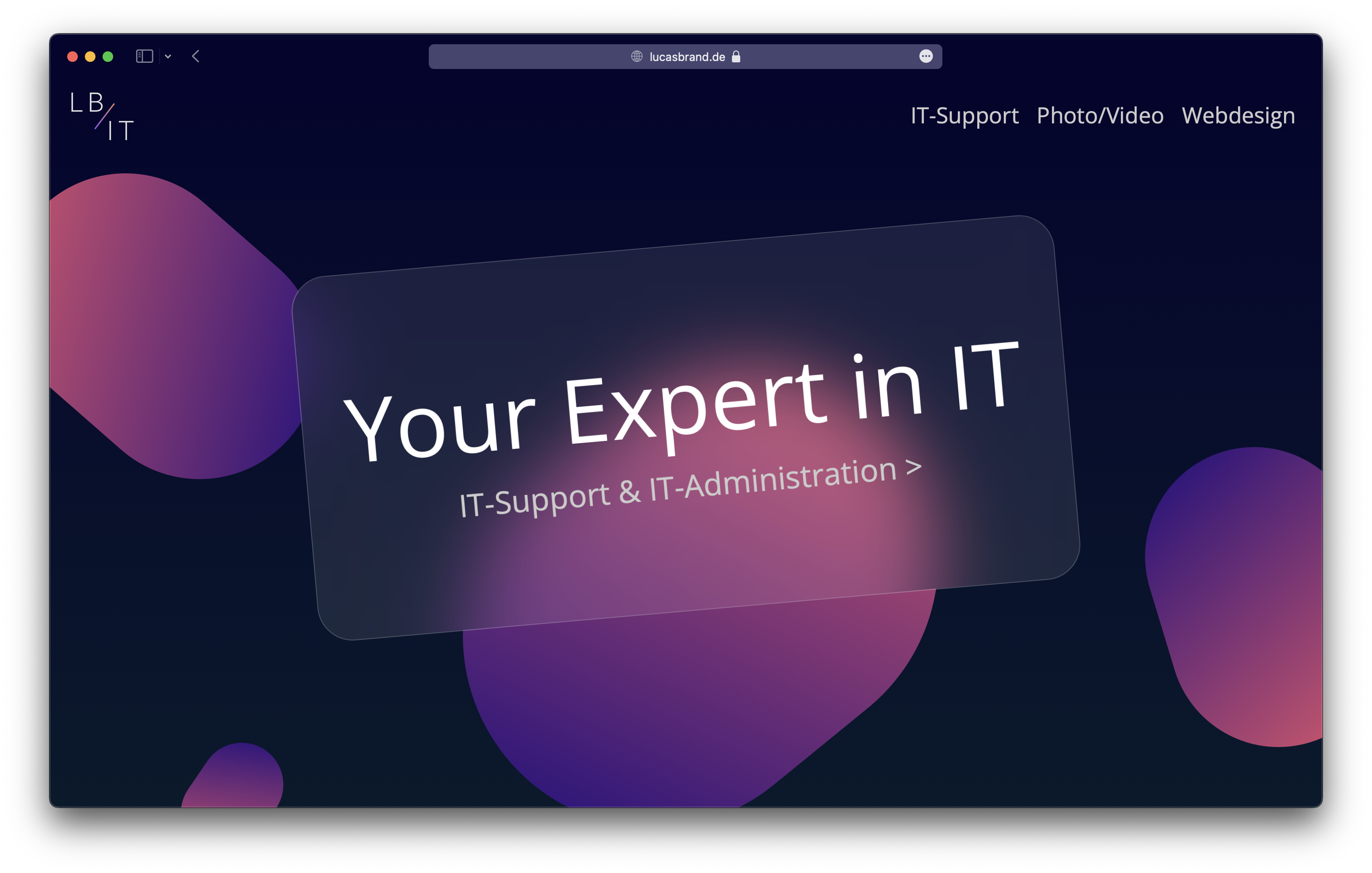 A finished website as a reference for the customers finished product